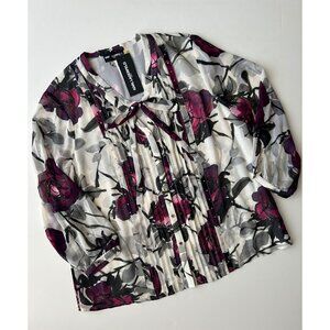 Karl Lagerfeld NWT Floral Blouse w/ Bow